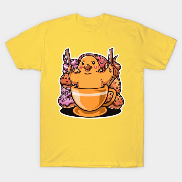 Weird Duck and Coffee T-Shirt by unygara